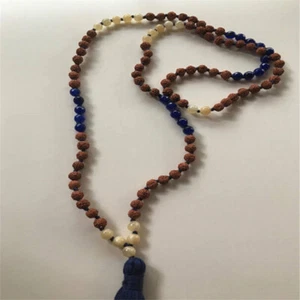 8 mm Rudraksha Jade Halskette 108 Perlen Unisex Mala Meditation Gebet Manschette Sutra - Bild 1 von 3