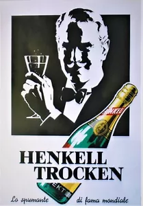 Póster original vintage HENKELL VINO ESPUMOSO ALEMÁN 1966 - Imagen 1 de 1