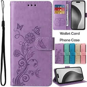Funda tipo billetera identificación teléfono para Samsung Galaxy A16 A15 A14 A13 A12 patrón de flores - Imagen 1 de 65