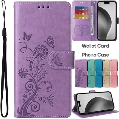 For Google Pixel 9 Pro XL 8 7 Pro 9a 8a 7a Flower Pattern Flip Wallet Phone Case - Image 1 of 4