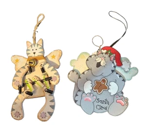 SALE! ZWEI NIEDLICHE KATZENORNAMENTE AUS HOLZ. - Bild 1 von 5