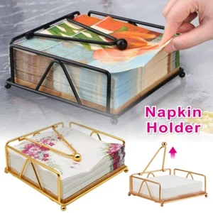 Metal Wire Serviette Holder Napkin Dispenser Kitchen Dining Room Table Decor - Picture 1 of 14