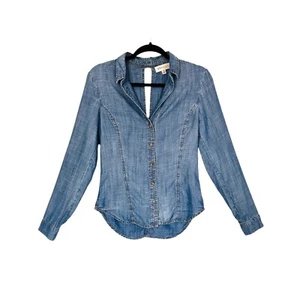 Philosophy Shirt Women's Size XS Chambray Collared Long Sleeve Boho Top Blouse - Picture 1 of 5