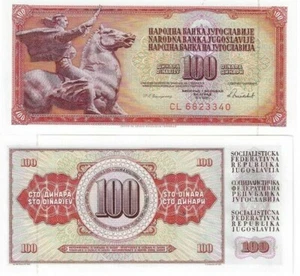 YUGOSLAVIA 100 DINARS 1986 UNC BANKNOTES - Picture 1 of 1