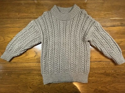 Vintage Handmade Brown Thick Knit Wool Sweater Chunky Handknit Fisherman Sweater - Image 1 of 4