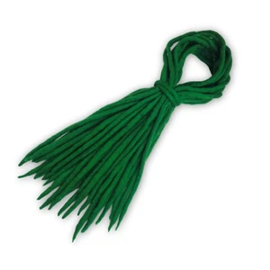 Forest Green dreadlocks - 16 Handmade felted merino wool double ended dreads - Picture 1 of 5