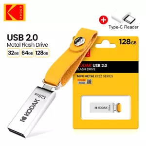 Pen Drive Original KODAK USB 2.0 32GB 64GB 128GB Metal Flash Drive Memoria k122 - Imagen 1 de 16