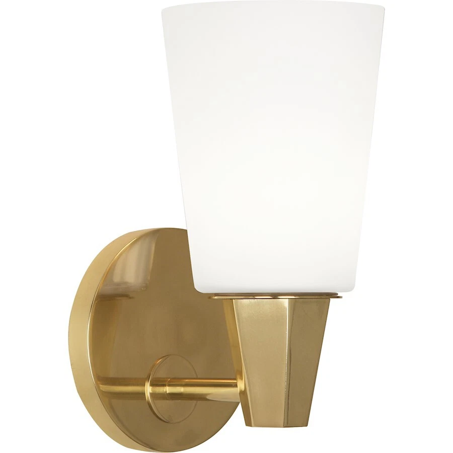 Robert Abbey Wheatley 1 Light Wall Sconce, Brass/White - 254F - Image 1 of 1