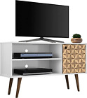 Liberty Wood TV Stand for Tvs up to 46" in White/3D Prints