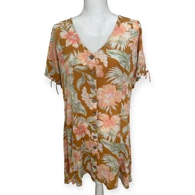 Mini Vestido Rip Curl Always Verano Floral Hawaiano con Botones Nuevo con Etiquetas Foto 1 de 4