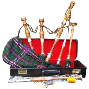 CC Great Highland Bagpipe Natural Silver/Highland Bagpipes Rosewood Finish, Case - Picture 1 of 5