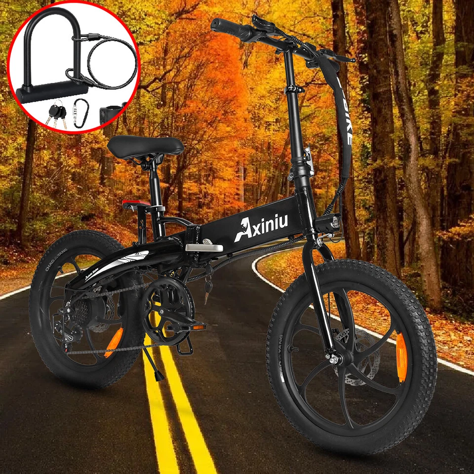 Bicicleta eléctrica de 20" para adultos 850 W motor bicicleta de ciudad bicicleta eléctrica de cercanías EE. UU. Foto 1 de 4