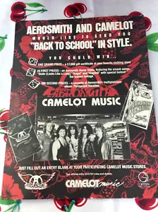 AEROSMITH CAMELOT MUSIC CONTEST BACKSTAGE HANDBILL FLYER PERMANENT VACATION 1987 - Picture 1 of 8