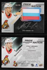 2019 SPx UD Black Pride of a Nation /99 Vitalii Abramov RPA Rookie Patch Auto RC