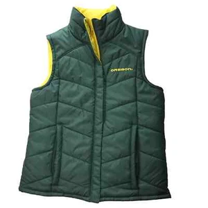 University of Oregon UO Ducks Puffer Vest Women's Small. Columbia REVERSIBLE - Picture 1 of 11