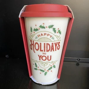 Neu Lenox Thermo Travel Mug Weihnachten Urlaub Becher Reisebecher Tasse & Deckel - Bild 1 von 6