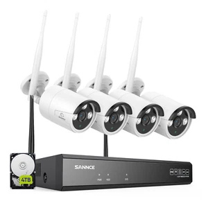 SANNCE 3MP WLAN IP66 Überwachungskamera Funk 10CH NVR Nachtsicht Zwei-Wege-Audio