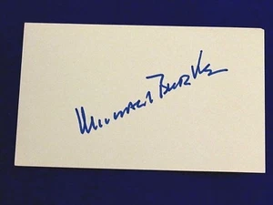 MICHAEL BURKE NEW YORK YANKEE PRESIDENT SIGNED AUTO VINTAGE INDEX CARD PSA/DNA - Picture 1 of 3