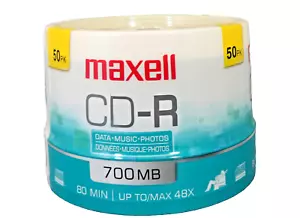 Maxell CD-R 700 MB 50pk Spindle 48x Write Once - Picture 1 of 2