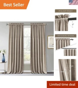 Elegant Thermal Insulated Velvet Curtains | 96'' x 52'' - Semi-Blackout Design - Picture 1 of 8