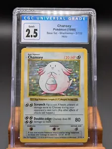1999 Pokemon Base Set Chansey Holo #3 Shadowless CGC 2.5 - Picture 1 of 2