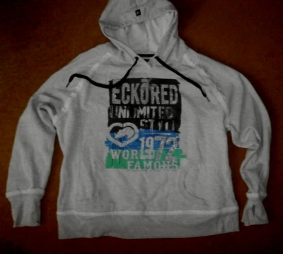 Sudadera con Capucha con Logotipo Agujero para Pulgar Mezcla de Algodón Talla 3X Adorno Plateado Adorno Bling Foto 1 de 4