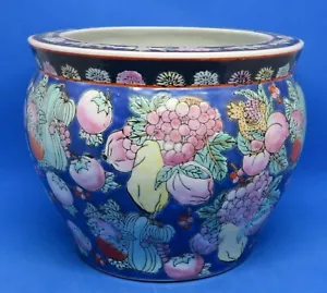 Chinese Cantonese blue glaze vintage Art Deco oriental antique plant pot planter - Picture 1 of 15