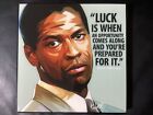 Bild POP ART Denzel Washington Luck Gl&#252;ck Portrait  im Holzrahmen 25x25cm NEU
