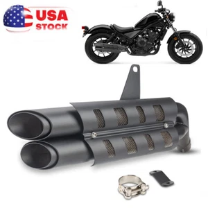 Exhaust Pipe Mufflers W/ Heat shield For Honda Rebel CMX 300 500 2017-2023 2024 - Picture 1 of 12