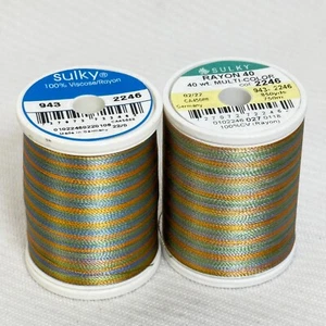 Sulky 40 wt rayon thread variegated Col.2246.- 850 yard spools Lot of 2 - Picture 1 of 6
