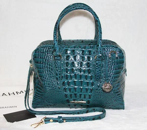 ❤️ Bolso de mano Brahmin Marissa verde azulado enebro Melbourne de cuero nuevo con etiquetas - Imagen 1 de 7