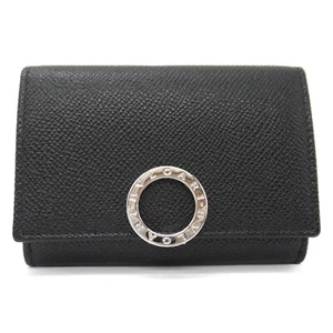 BVLGARI tarjetero estuche 30420 piel de becerro negro NUEVO unisex SHW - Imagen 1 de 10