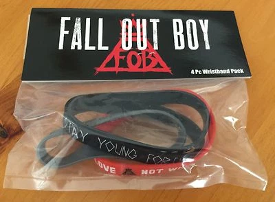 NEW 4 Pack AUTHENTIC  FALL OUT BOY Rubber Wristbands Bracelets  BLOW OUT SALE!!! - Image 1 of 3
