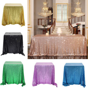 Glitter Sequin Decor Tablecloth Runner Polyester Table Cloth Cover Wedding Decor