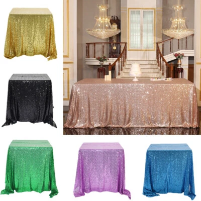 Glitter Sequin Decor Tablecloth Runner Polyester Table Cloth Cover Wedding Decor - Image 1 of 4