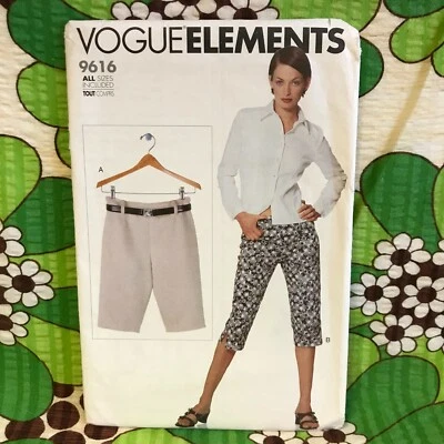 Vogue 9616  VTG Sewing Pattern Vogue Elements Shorts & Pants  Sz: All inc. Uncut - Image 1 of 4