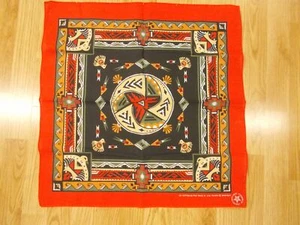 De Colección Antiguo PÁJARO AZTECA SUROESTE ROJO NEGRO Mezcla de Algodón Motociclista BANDANA Hanky - Imagen 1 de 1
