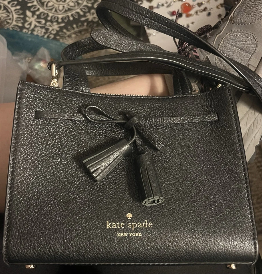 Kate Spade Black Mini Hayes Tote/Crossbody with Bow and Tassel Detail Coquette - Image 1 of 4
