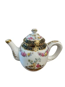Vintage Porzellan Teekanne Japan 80’s Franklin Mint VÖGEL Victoria & Albert Tournay - Bild 1 von 15
