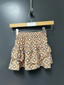 Zara Skirt Girls 9 Yellow Floral Pull On Elastic Waist Lined No Pockets - Picture 1 of 4