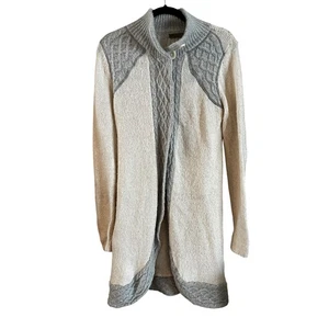 Cardigan maglione lungo donna Prana Angelica taglia small panna bottoni a pressione - Foto 1 di 5