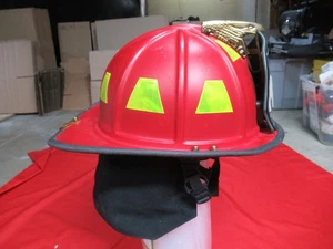 RED 12/2016 FLIP DOWN VISOR Honeywell Morning Pride EV1 Traditional Fire Helmet - Picture 1 of 17