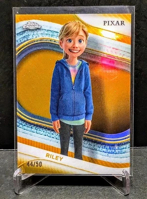 2025 Topps Chrome Disney /50 RILEY #82 - INSIDE OUT - GOLD Refractor Anxiety Joy - Image 1 of 2