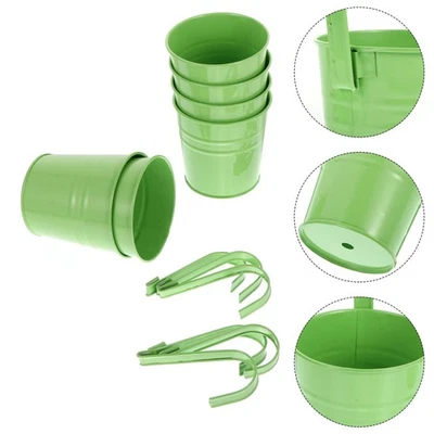 6PCS Eisen hängenden Blumentopf Geländer Zaun Balkon Garten Blumenhalter - Bild 1 von 4