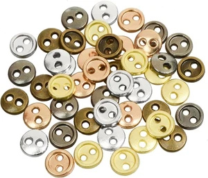 4mm 50 Piezas 5 Colores Mini Metal Redondo 4mm, Surtido, Dorado,Gris,Bronce,Plata  - Imagen 1 de 6