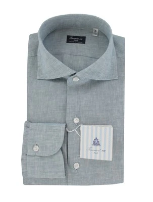 Camisa de lino azul claro Finamore Napoli $450 - delgada - (FN8282418) Foto 1 de 4