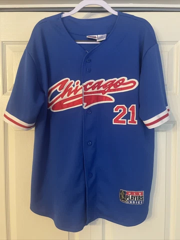 Vintage Sport Attack Chicago Cubs Sammy Sosa #21 Blue Jersey Men Size L Cover