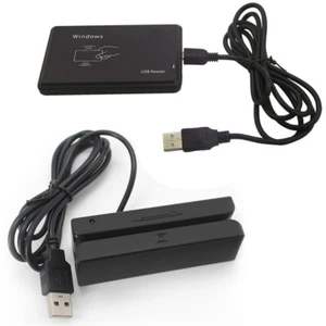 USB Port Magnetic Card Swipe Reader & Mifare /RFID Card Reader Free Drive Plug - Picture 1 of 18