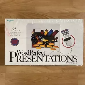 WordPerfect Presentations Version 2.0 WIN + Logitech Scanman Scanner NOS Vintage - Picture 1 of 5