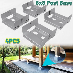4PCS 8x8 Post Base Anchor Concrete Deck Adjustable Metal Post Bracket Post Base - Picture 1 of 22